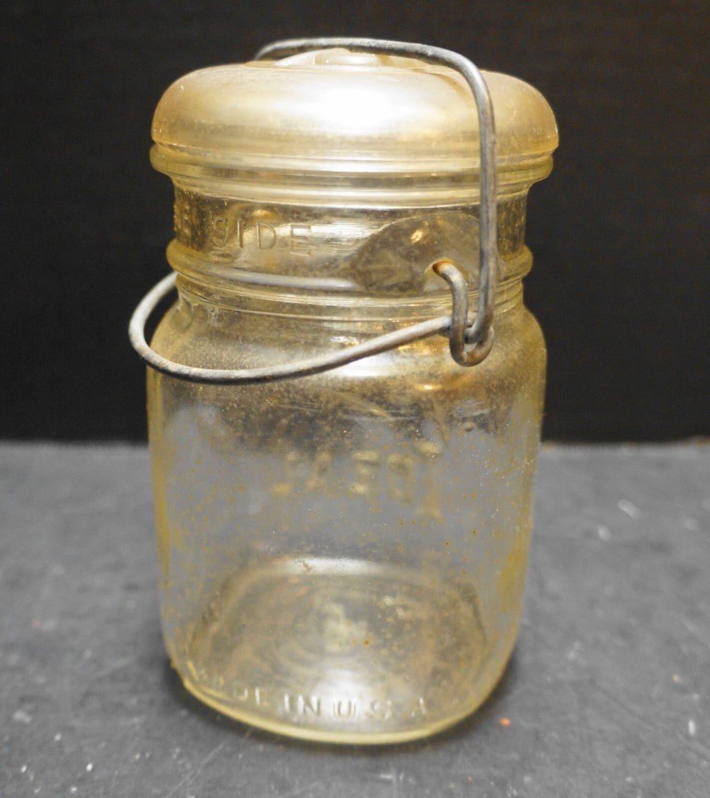 Ball Ideal Clear Pint Jar Glass Lid Wire Bale
