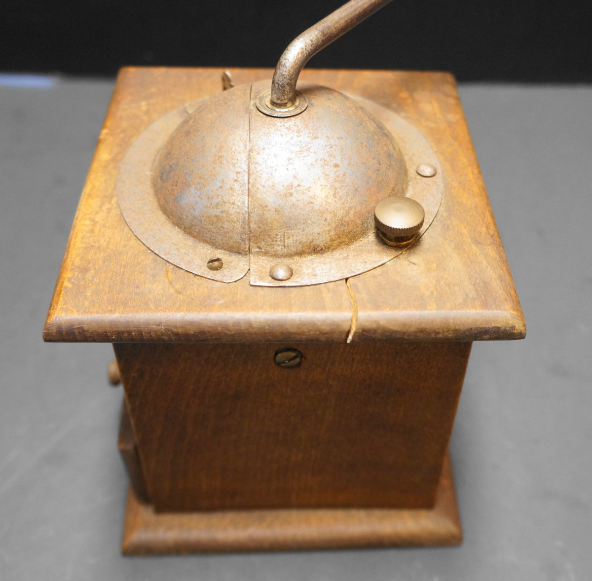 Vintage Wooden Hand Crank Coffee Grinder