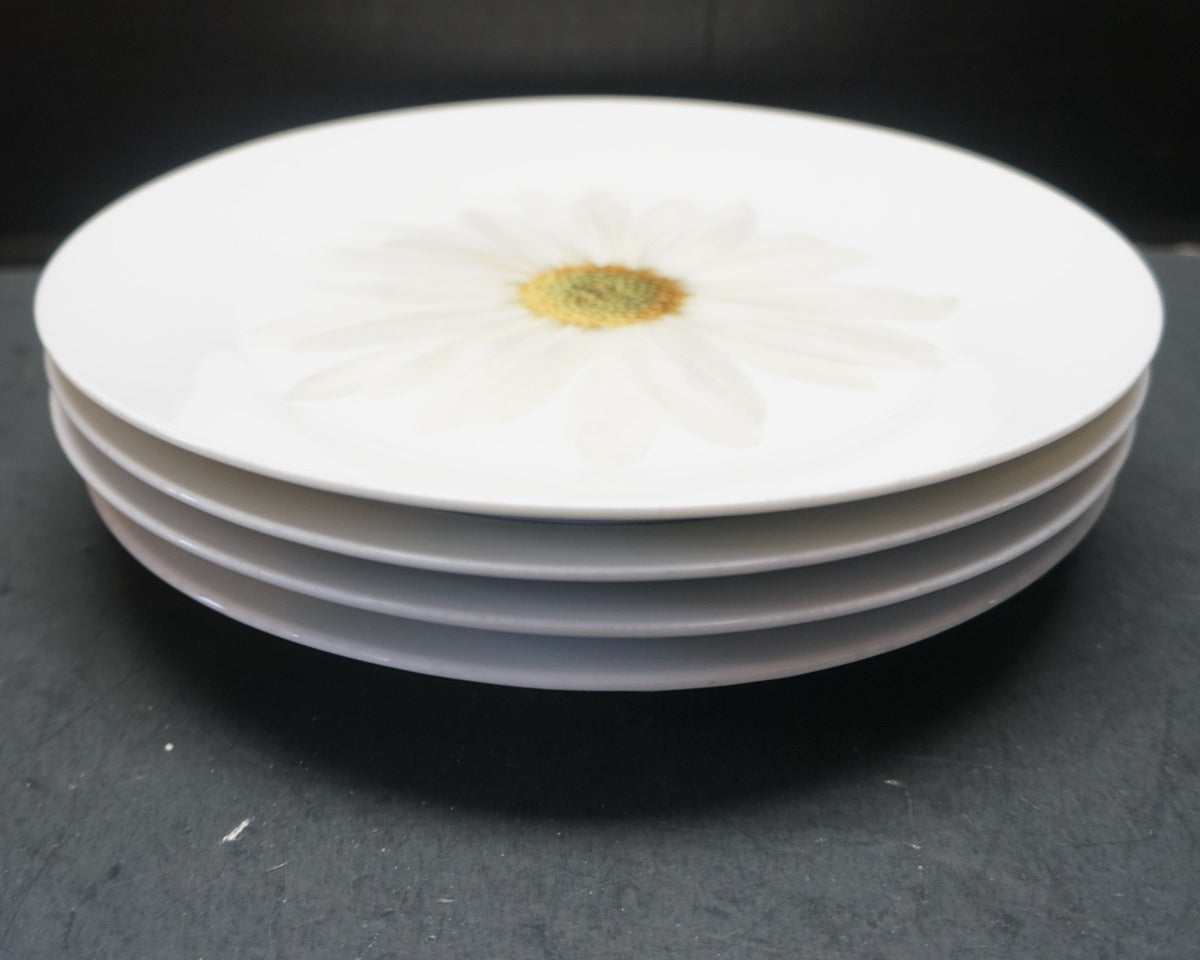 Isaac Mizrahi For Target White Daisy Salad Dessert Plates Set of 4 2005