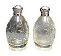 Irice Clear Crackle Glass Salt Pepper Shakers Pair