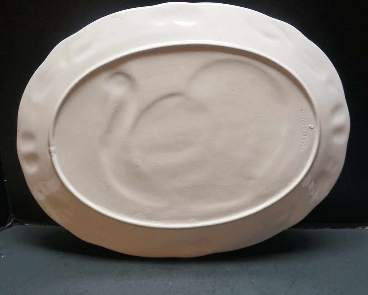Hand Painted Embossed Turkey Platter Japan 18 1/2 x 14