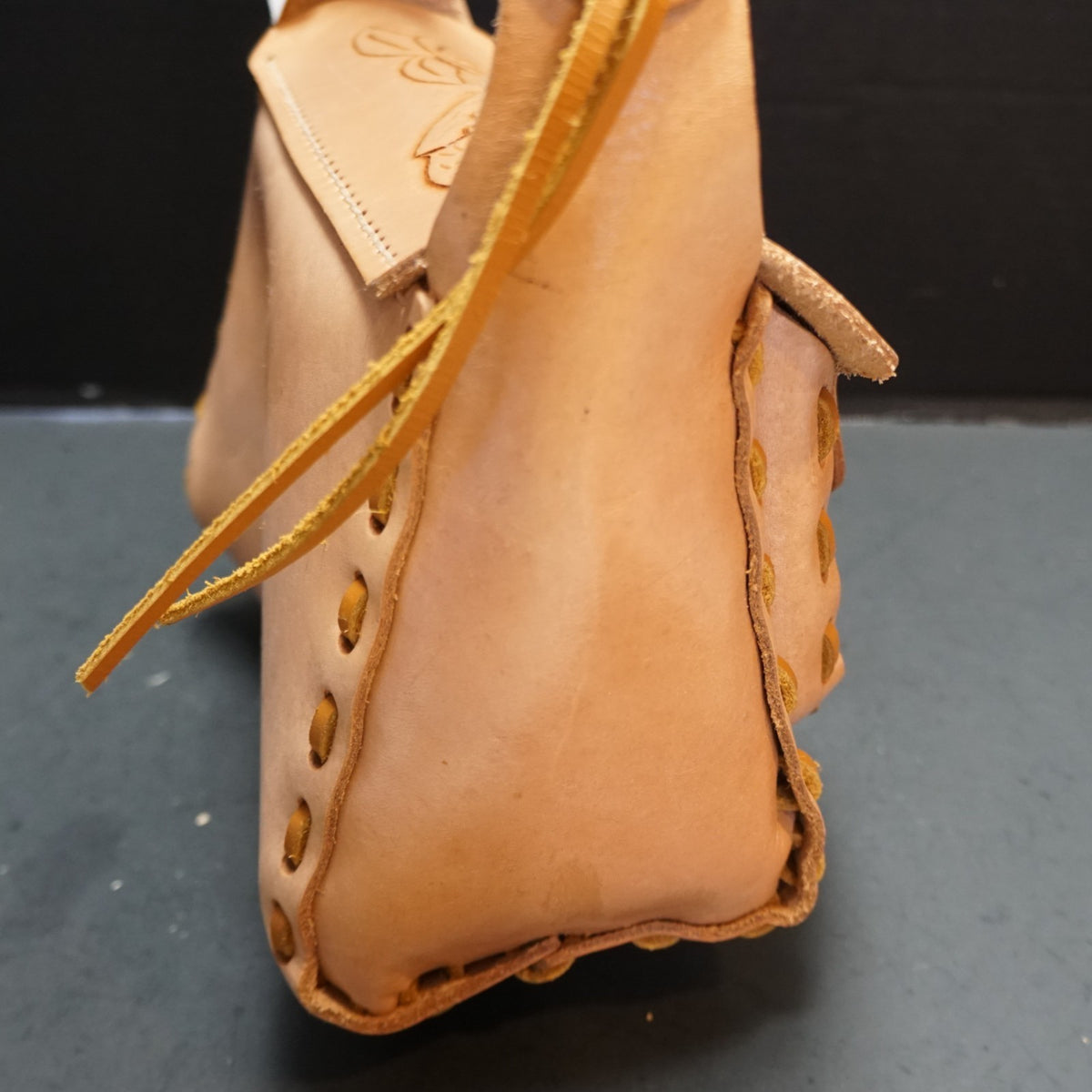 Hand Tooled Leather Light Brown Purse Monkey Palm Tree With Wallet