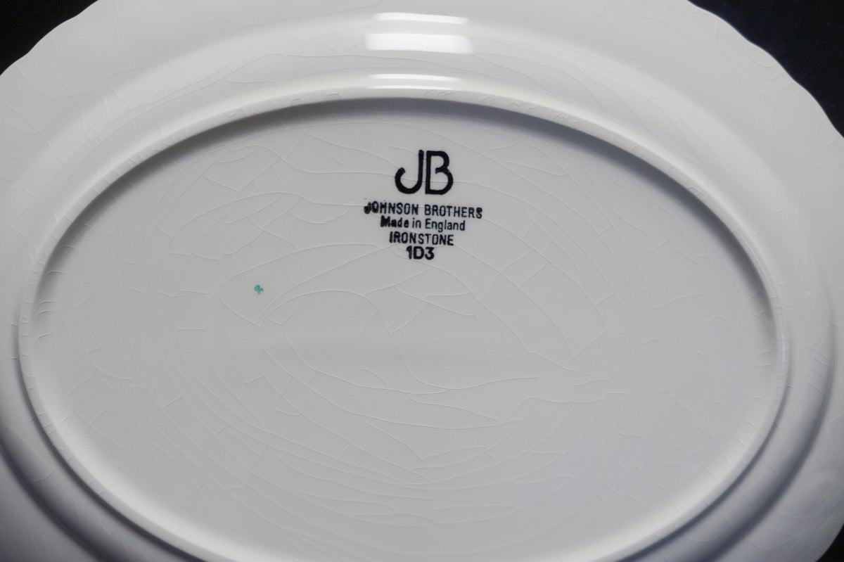 Johnson Bros England Regency Pink Roses Platinum Trim Oval Platter