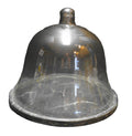 Clear Glass Bell Dome Cover Cloche Black Round Base Pastry Cheese Huge
