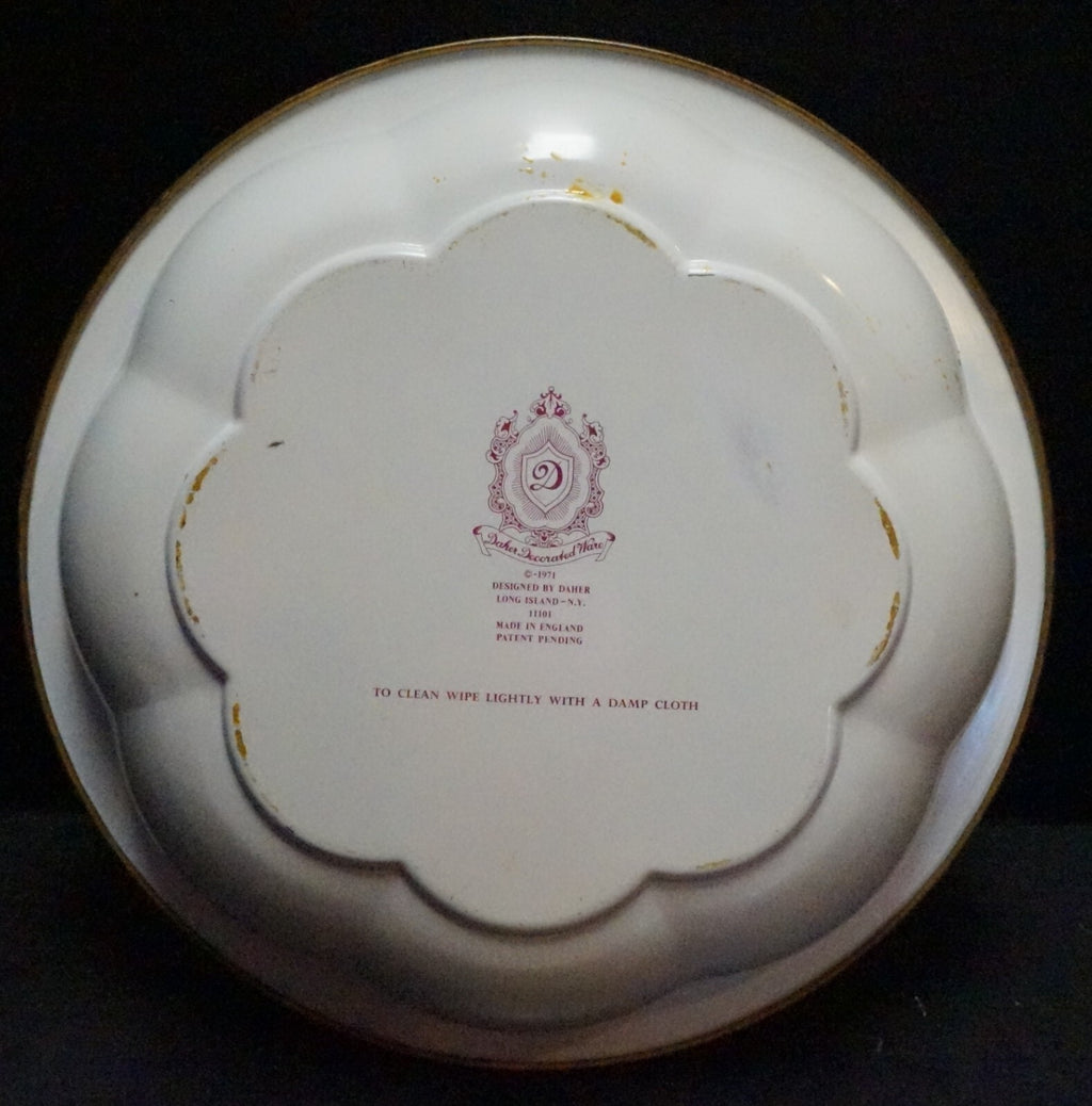 Daher Chintz Floral Orange Brown Tin Bowl Made in England