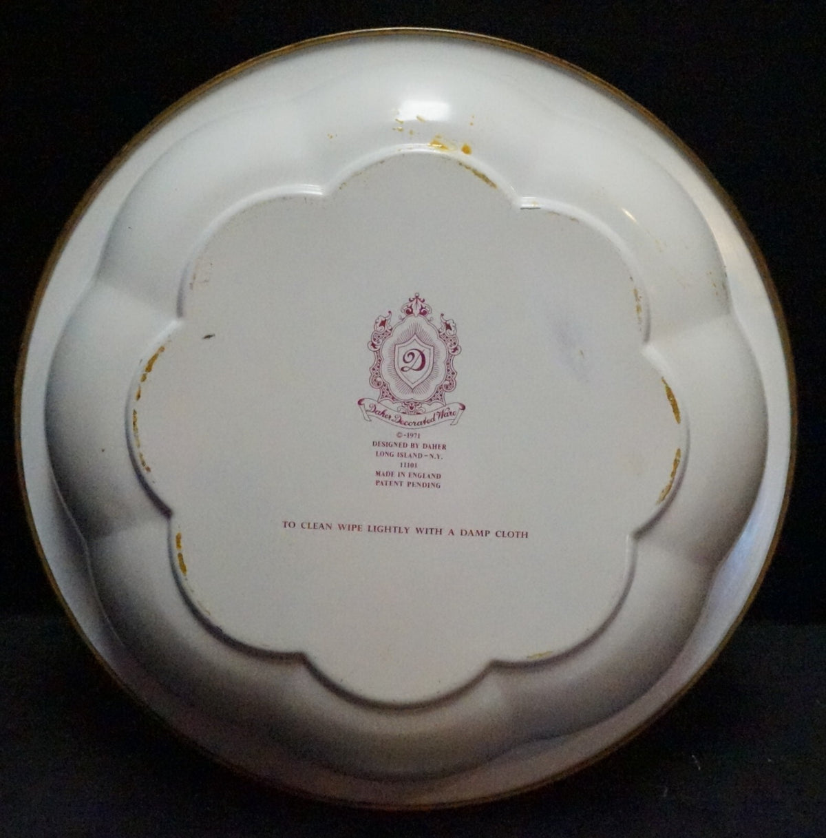 Daher Chintz Floral Orange Brown Tin Bowl Made in England