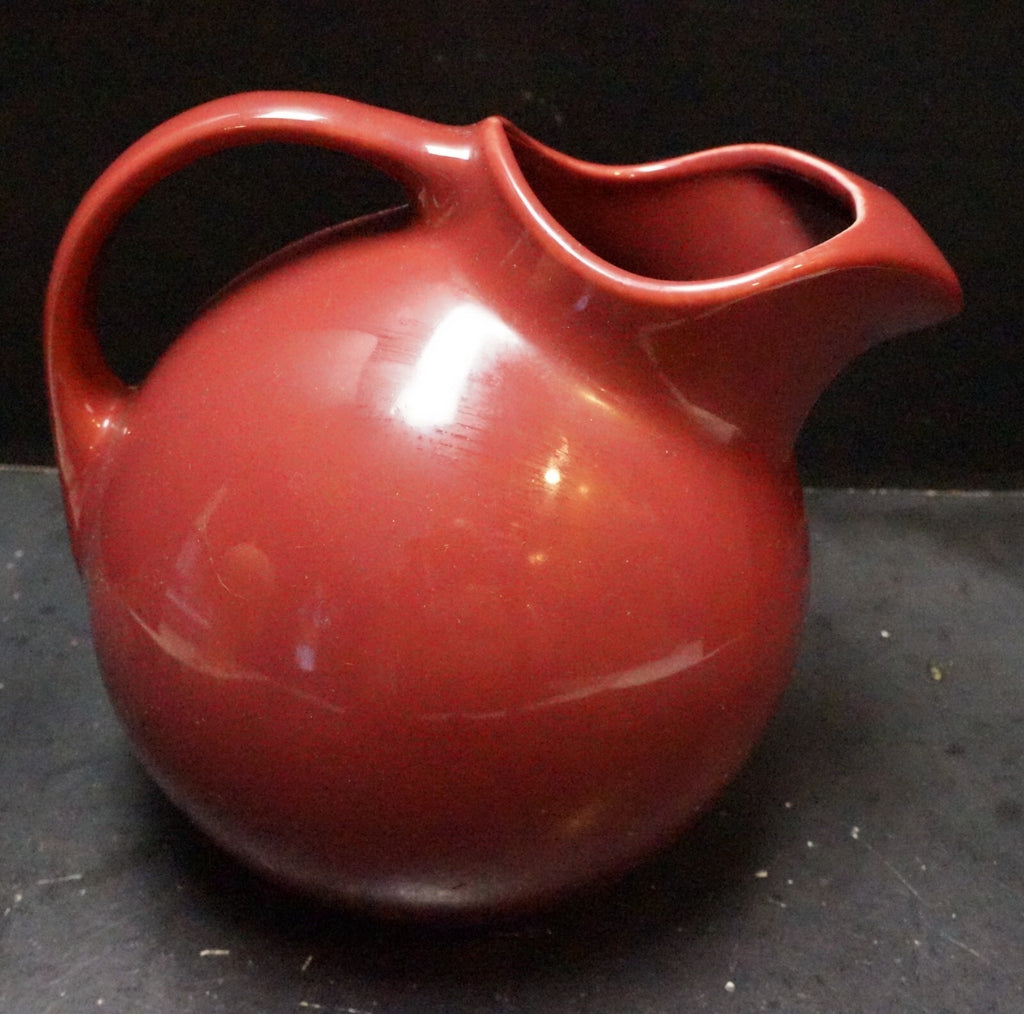 Hall 633 64 Oz Burgundy Glazed Tilt Ball Jug Pitcher