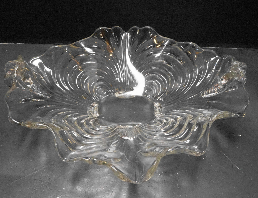 Cambridge Caprice Oval Bowl 13 IN 4 Toes Handles Clear Glass