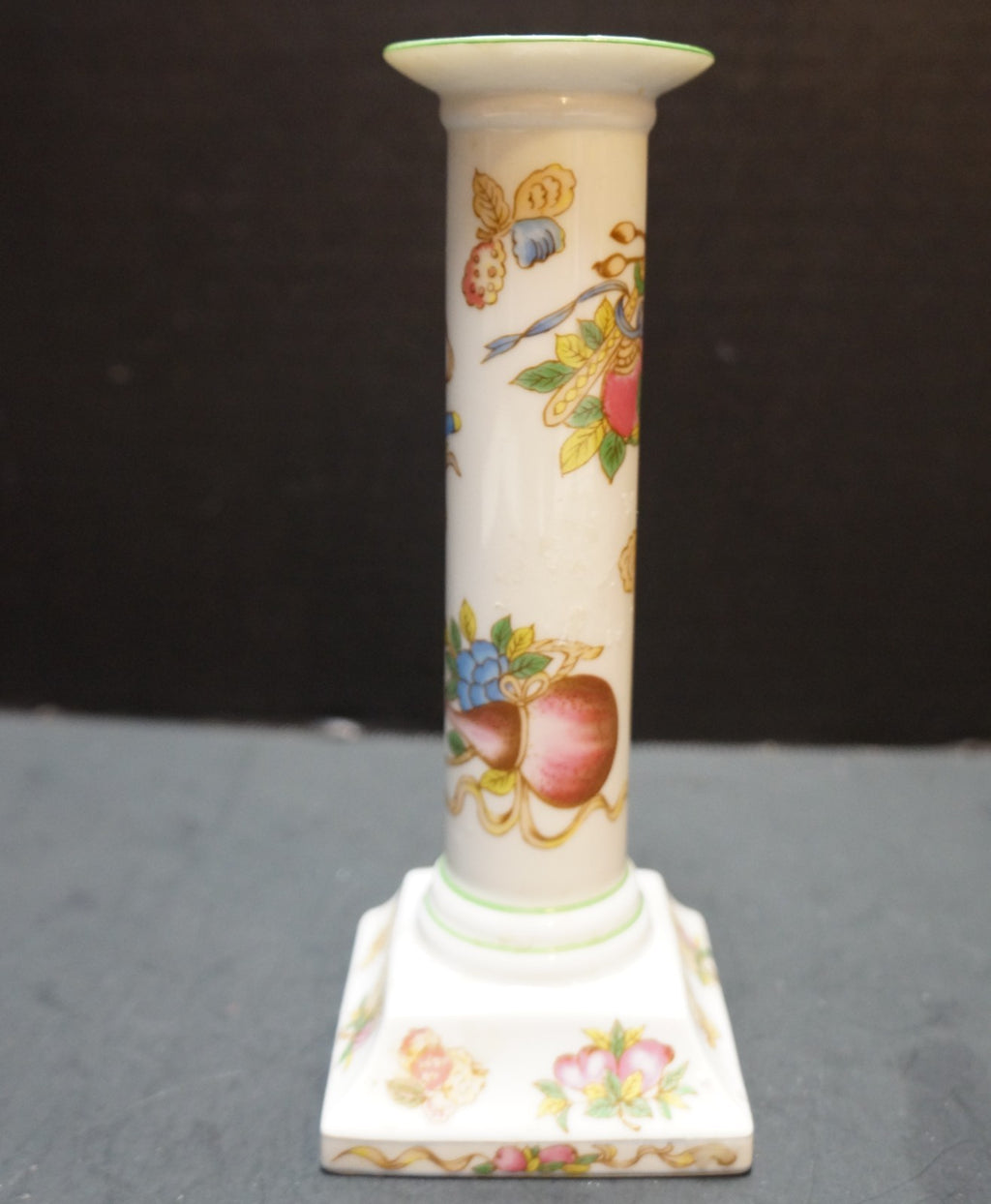 Andrea by Sadek Porcelain Fruit Decorated Candle Stick