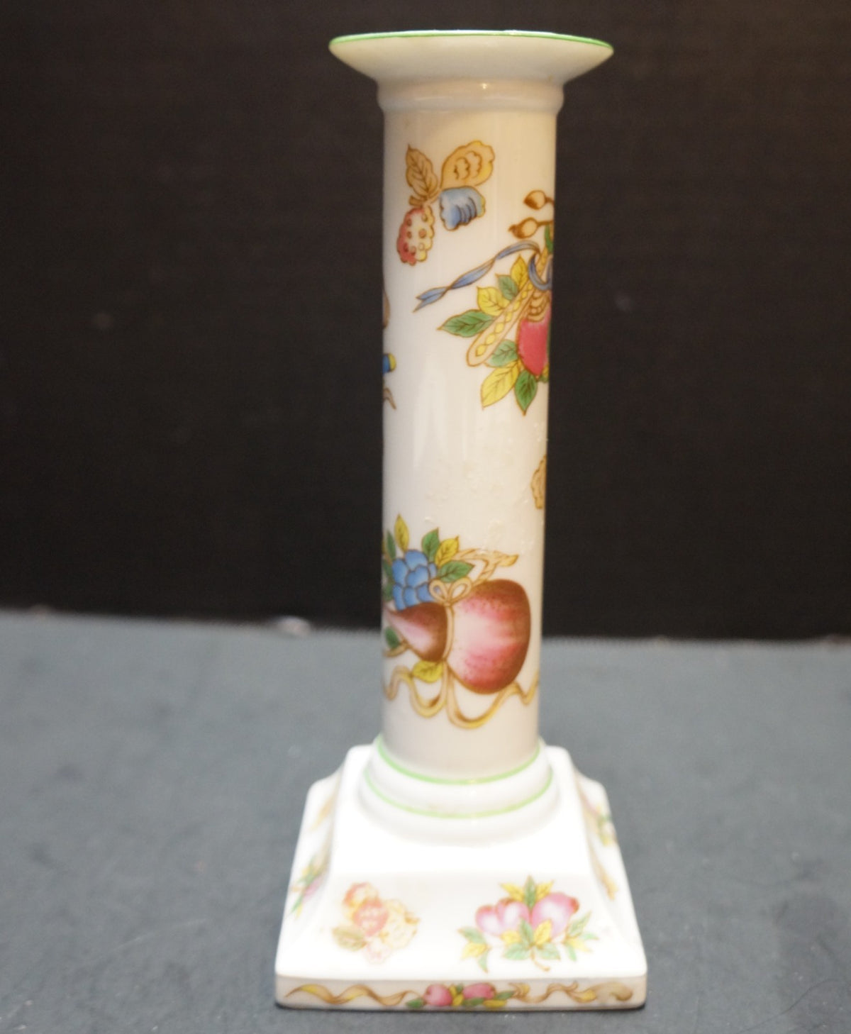 Andrea by Sadek Porcelain Fruit Decorated Candle Stick