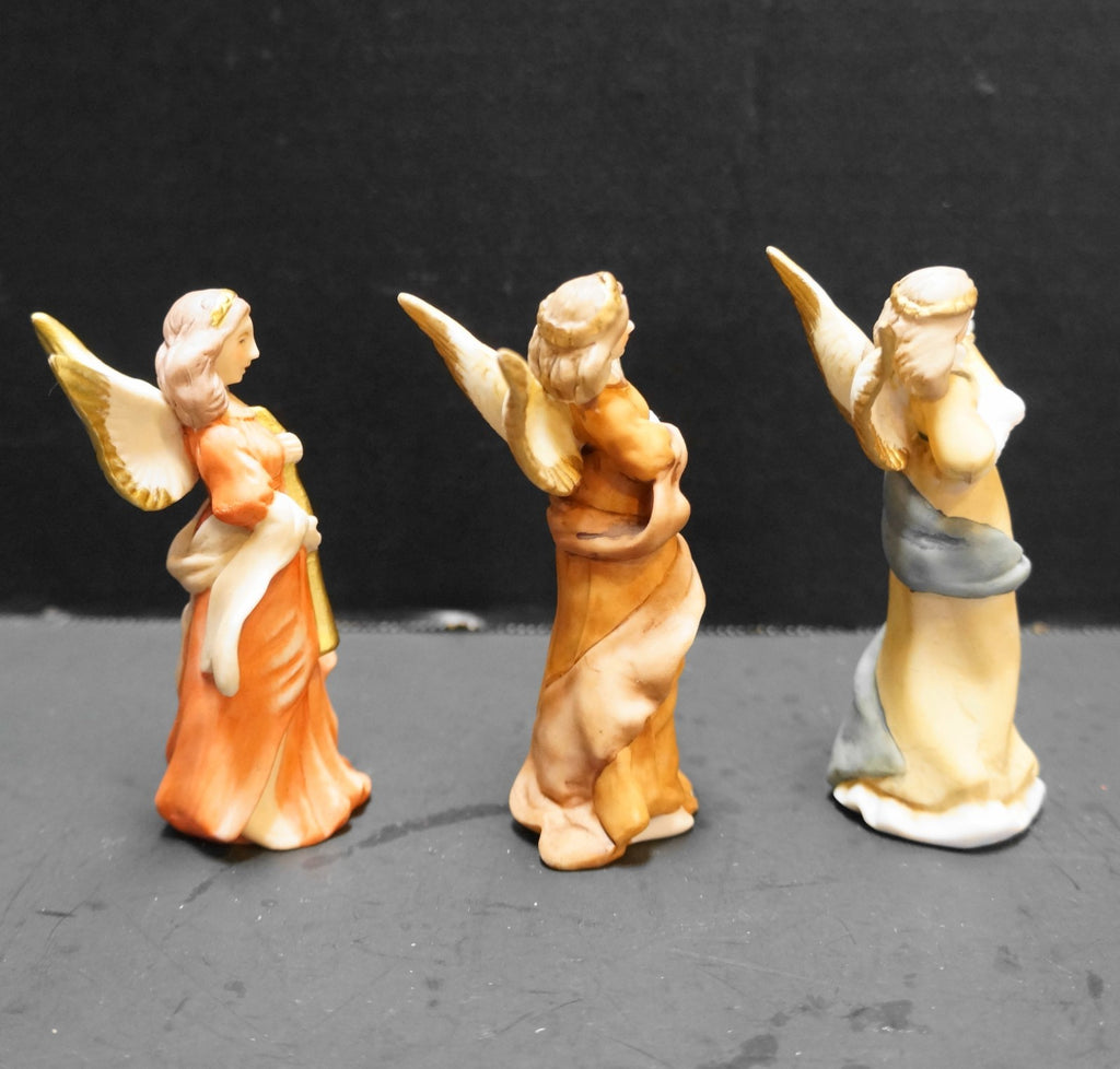 Russ Berrie Angel Musician Figurines Bisque Hand Painted Porcelain