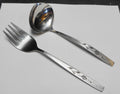 Oneida Capistrano Deluxe Rose Gravy Ladle Serving Fork Pair