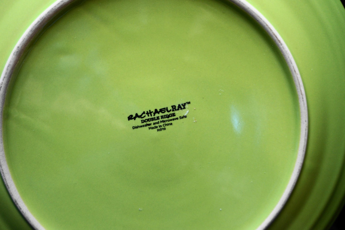 Rachael Ray Double Ridge Green Apple Dinner Plates Pair