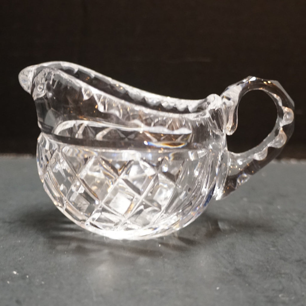 Vintage Cut Crystal Diamond Hatch Small Creamer