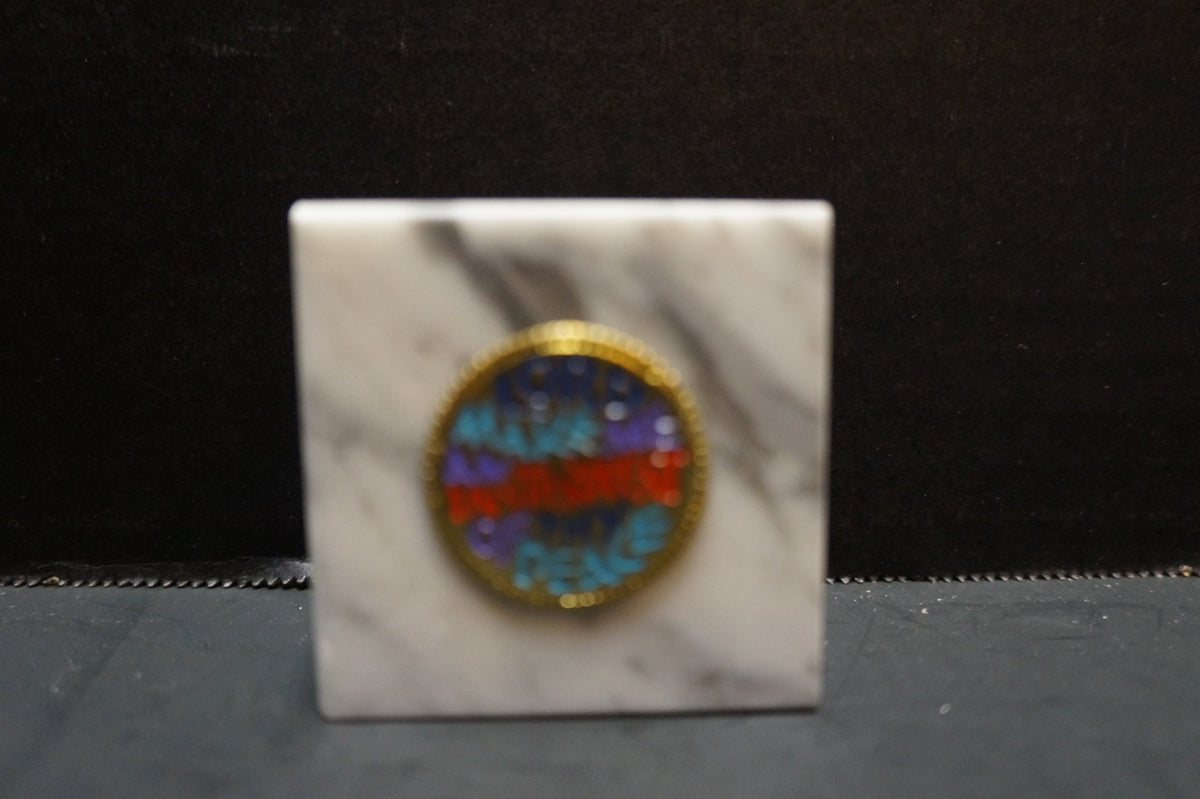 Lord Made Me An Instrument of Thy Peace Carrara Marble Paperweight 2 IN