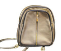Valentina Italian Genuine Pebbled Leather Sling Backpack Purse Taupe Brown