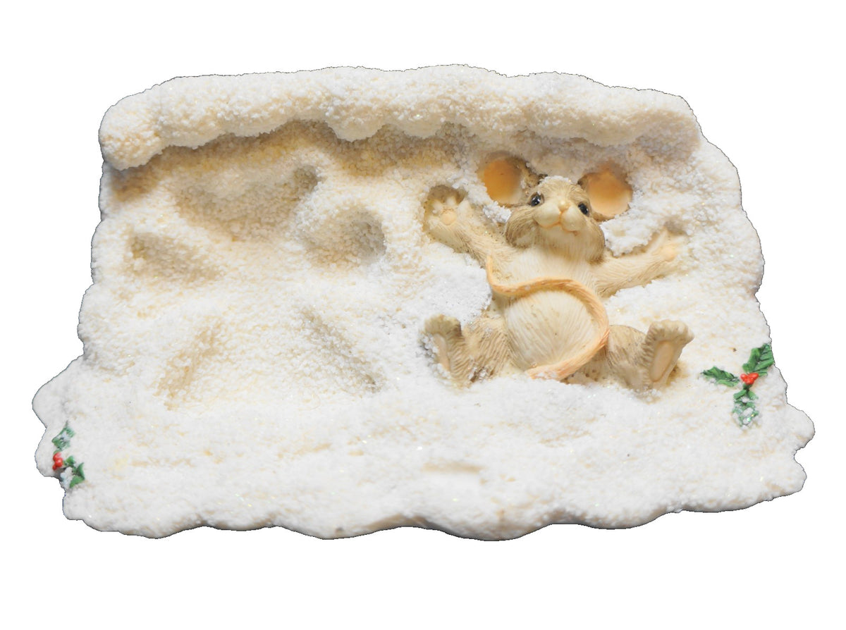 Charming Tails Silvestri Maxine Making Snow Angels Figurine 1994 Fitz and Floyd