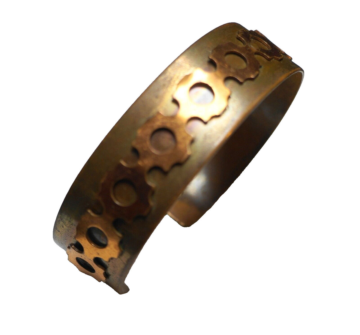 Copper Cuff Bracelet Appllied Gear Decoration