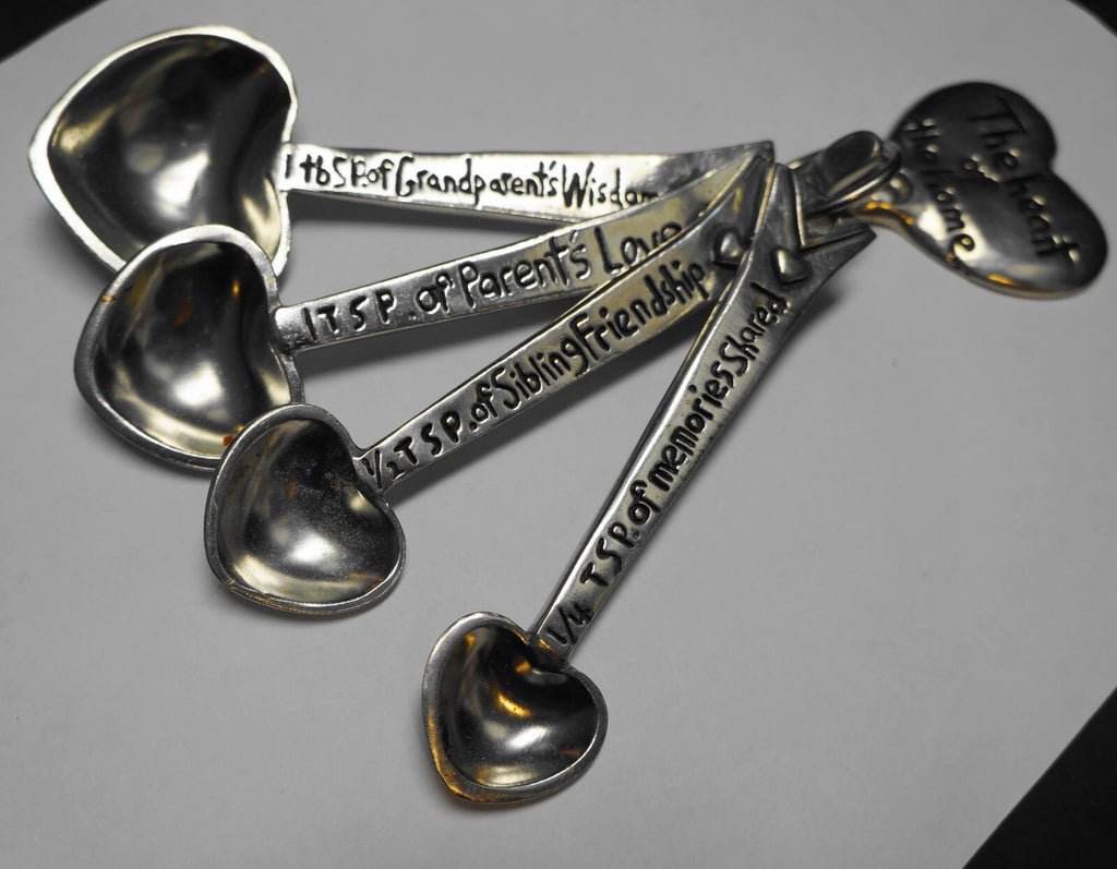 Metal Morphosis Heart of the Home Pewter Measuring Spoons Set