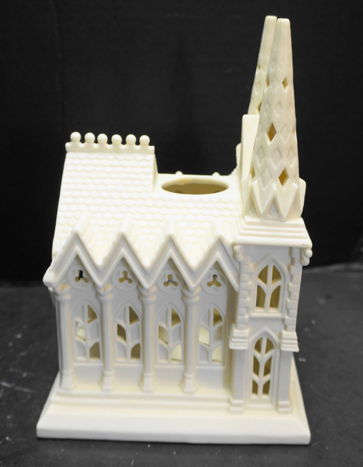 Partylite Christmas Cathedral Lights P7307 Bisque Tea Light Lamp