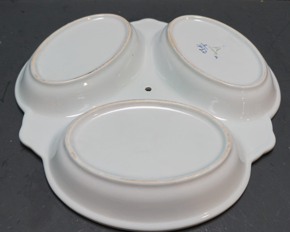 Royal Copenhagen Tranquebar Blue Tulips Three Part Divided Relish