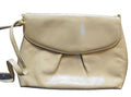 Beige Italian Leather Envelope Purse Shoulder Bag Clutch