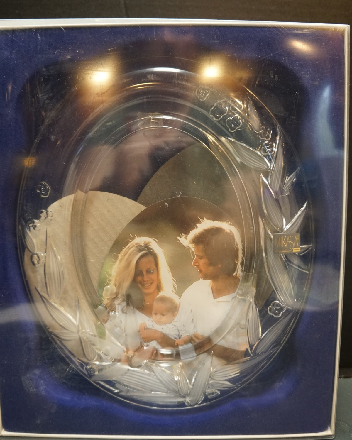 Mikasa Cherish Crystal Oval Picture Frame NOS W Germany