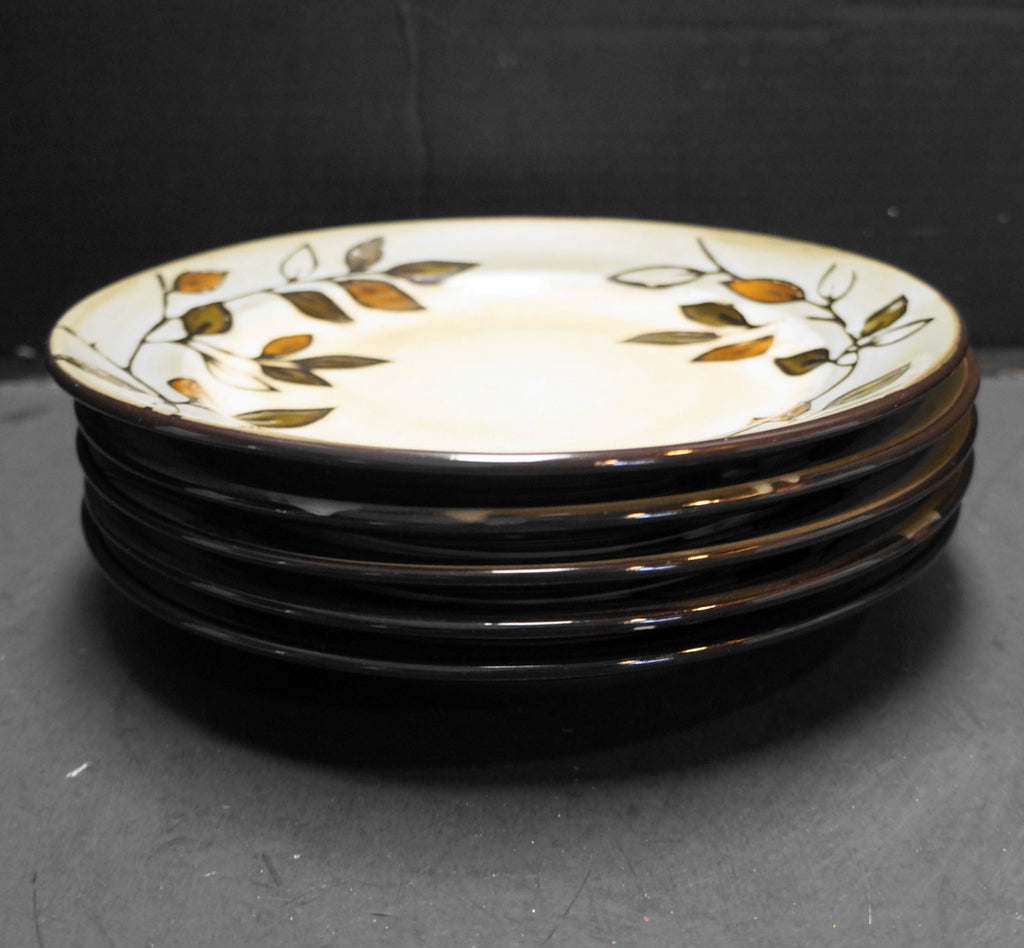 Pfaltzgraff Everyday Rustic Leaves Set Of 7 Salad Dessert Plates Stoneware 8 3/4