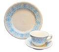 Shenango China Turquoise Blue Medallion Restaurant Ware Cup Saucer Plate