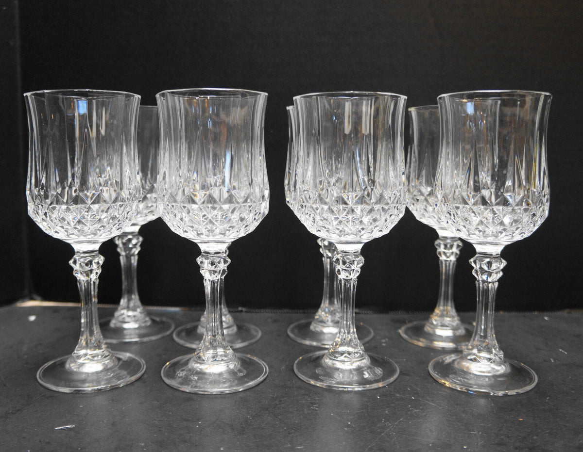 Longchamp Crystal Wine Glasses Set of 8 Cristal d/Arques France