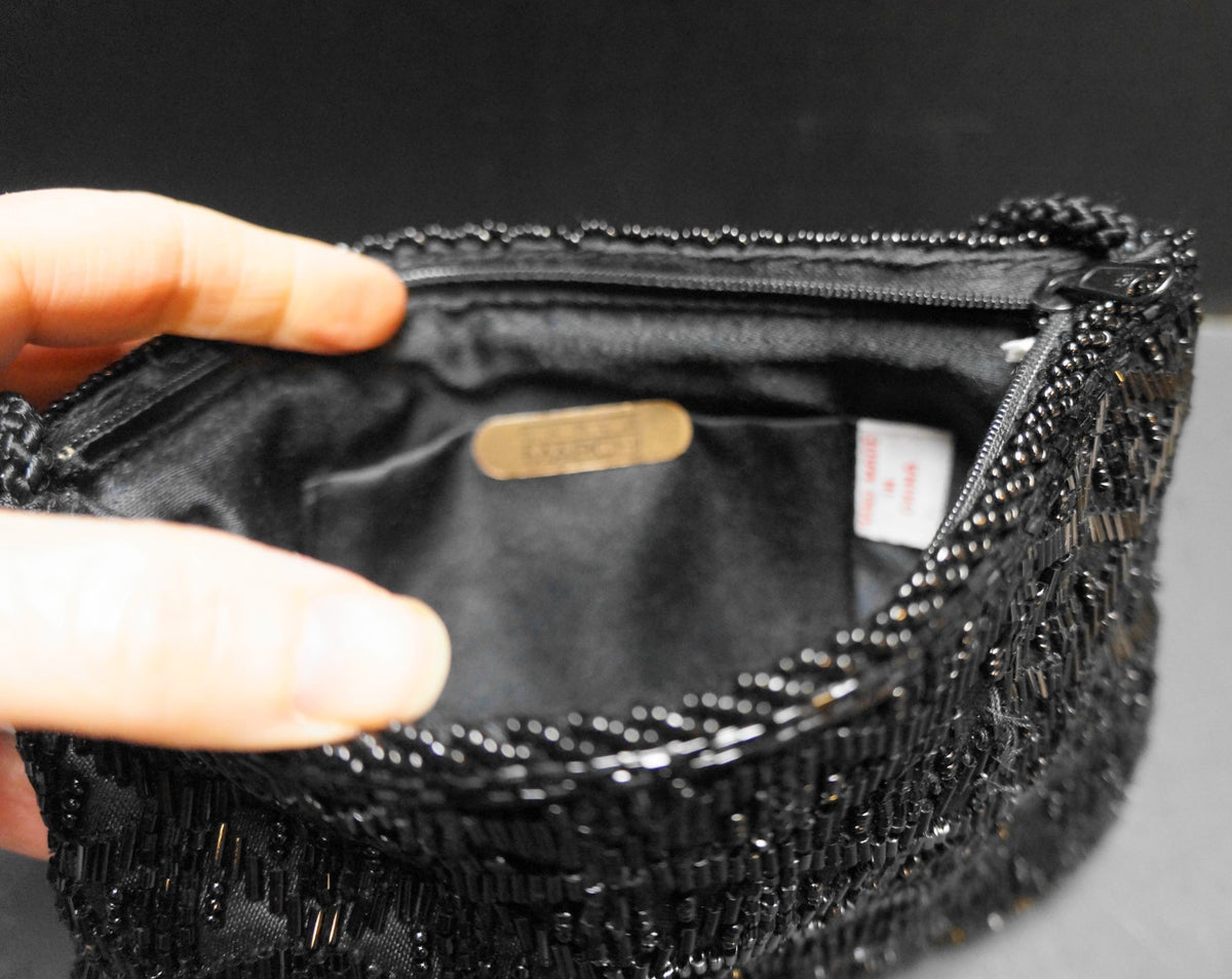 Carla Marchi Black Beaded Evening Bag