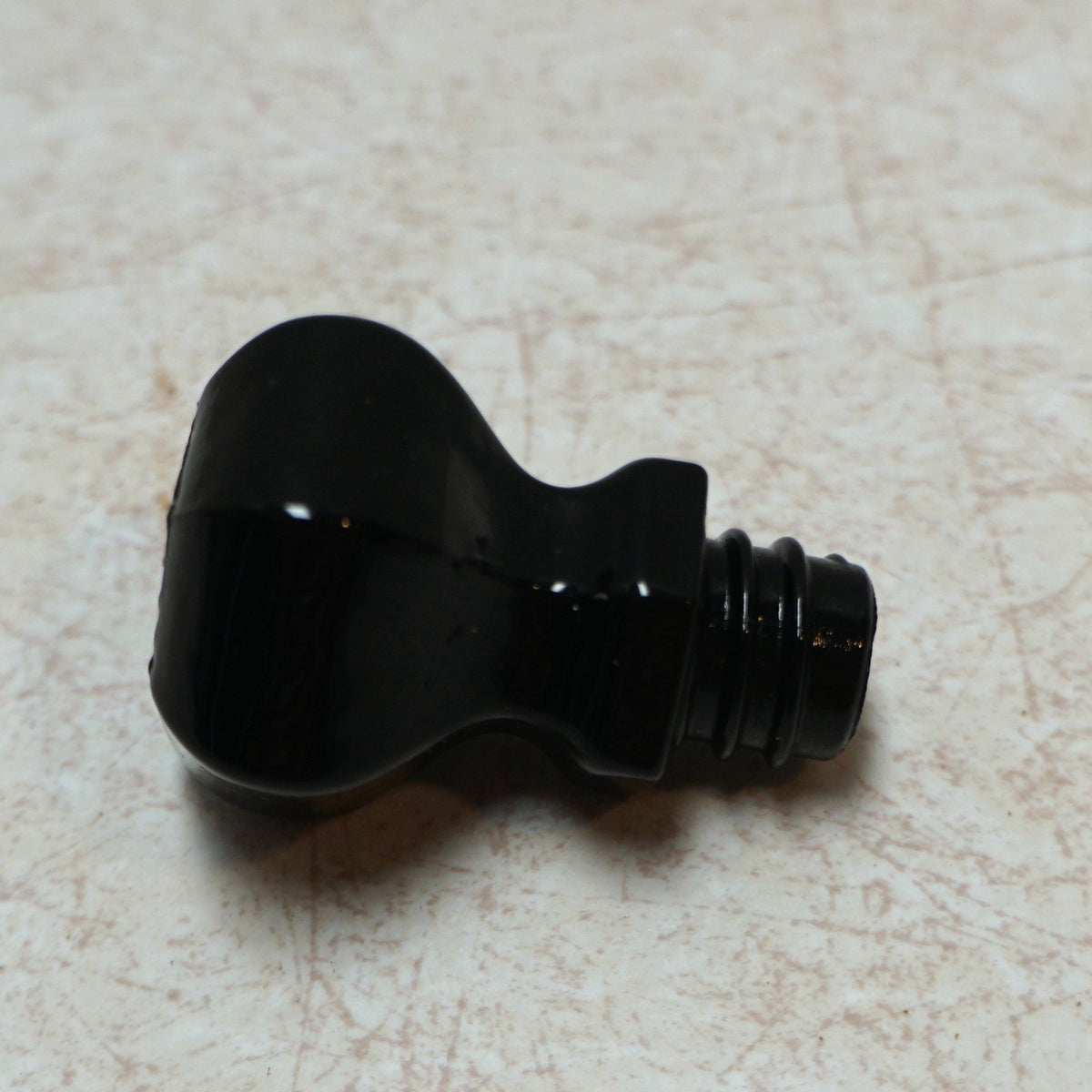 Reproduction Black Depression Glass Cabinet Knob Drawer Pull Self Screw