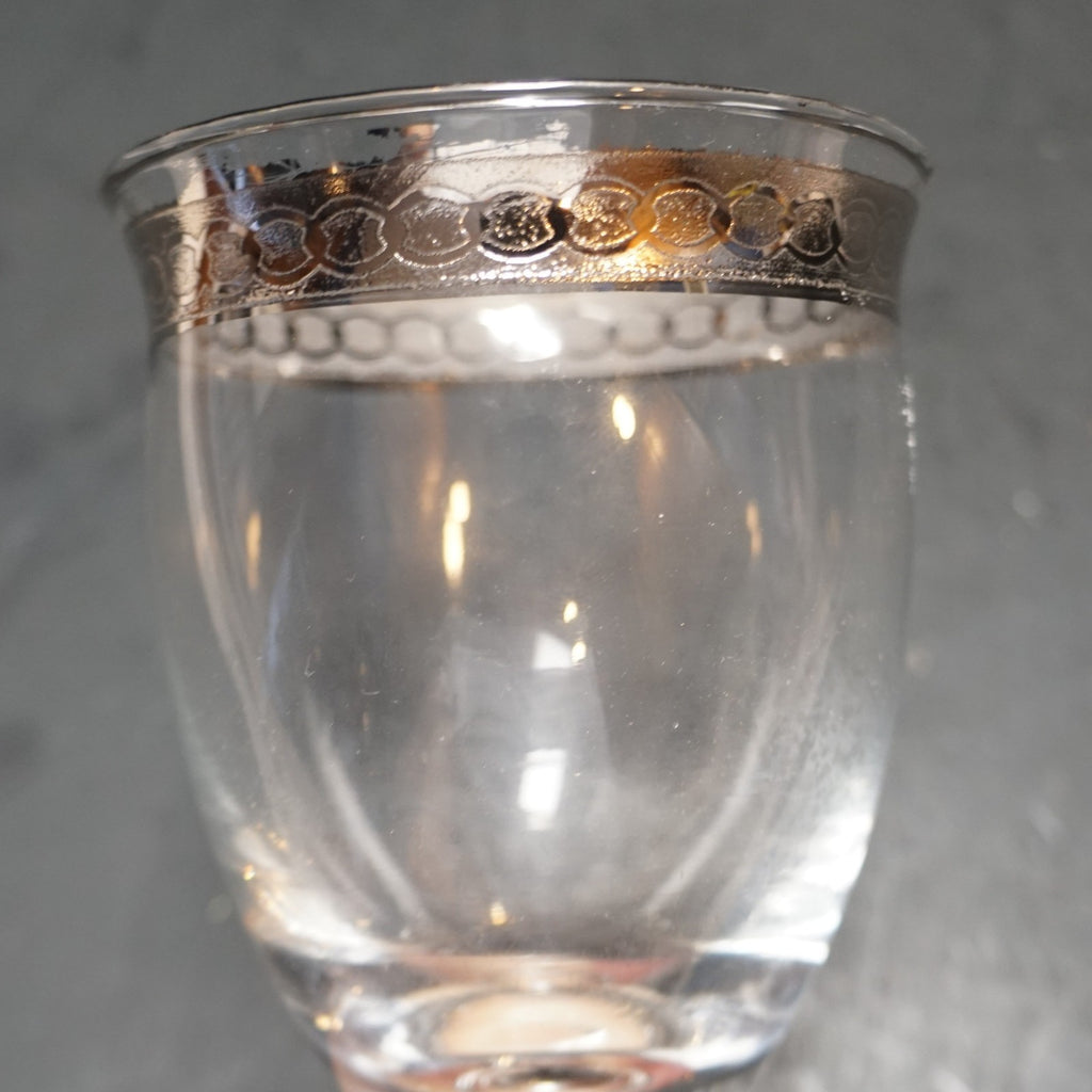 J Preziosi Silver Chain Decorated Wine Water Goblets Set of 6 Italy