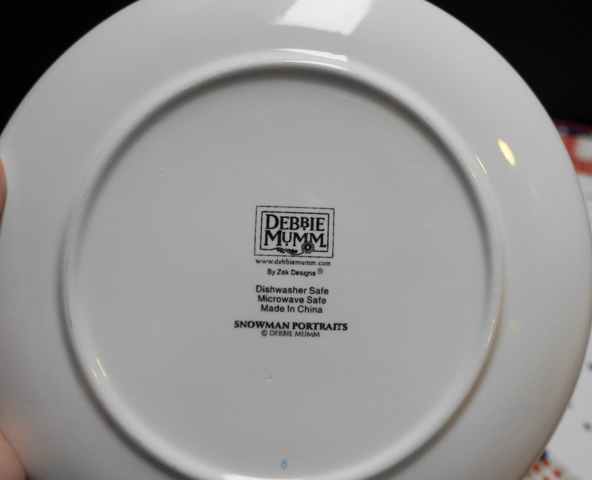 Debbie Mumm Snowman Portraits Zak Designs Salad Plates Set of 8