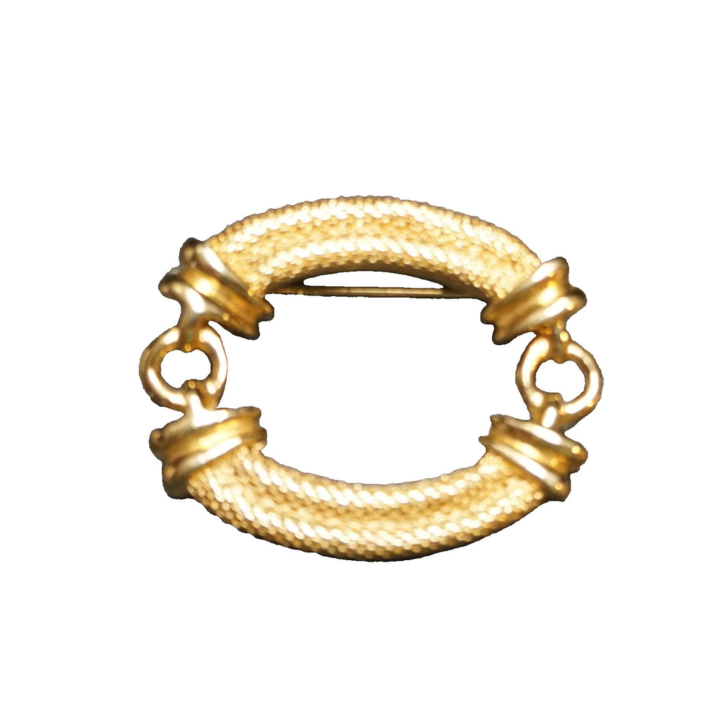 Anne Klein Gold Tone Gold Plated Oval Brooch Pin