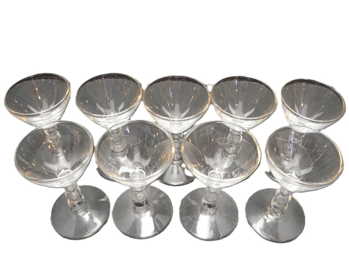Libbey Knob Hill Stacked Ball Stem Liquor Cocktails 4 1/2 IN Set of 9
