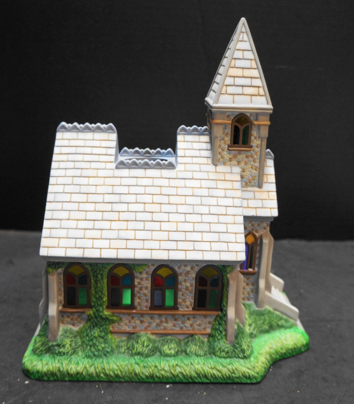 Partylite Olde World Village #2 Church Tea Light Lamp Bisque Porcelain