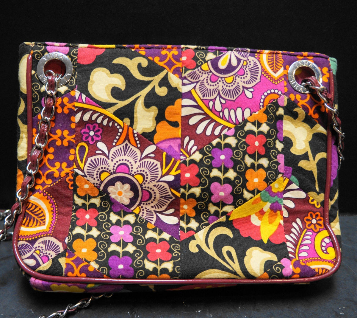 Vera Bradley Suzani Safari Sunset Patchwork Shoulder Bag Chain Strap 2011