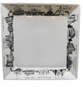 Cincinnatti Skyline The Dish Large Square Plate 10 1/2" Black White