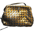 Sharif Woven Metallic Leather Vintage 1980s Clutch Shoulder Bag Purse Small