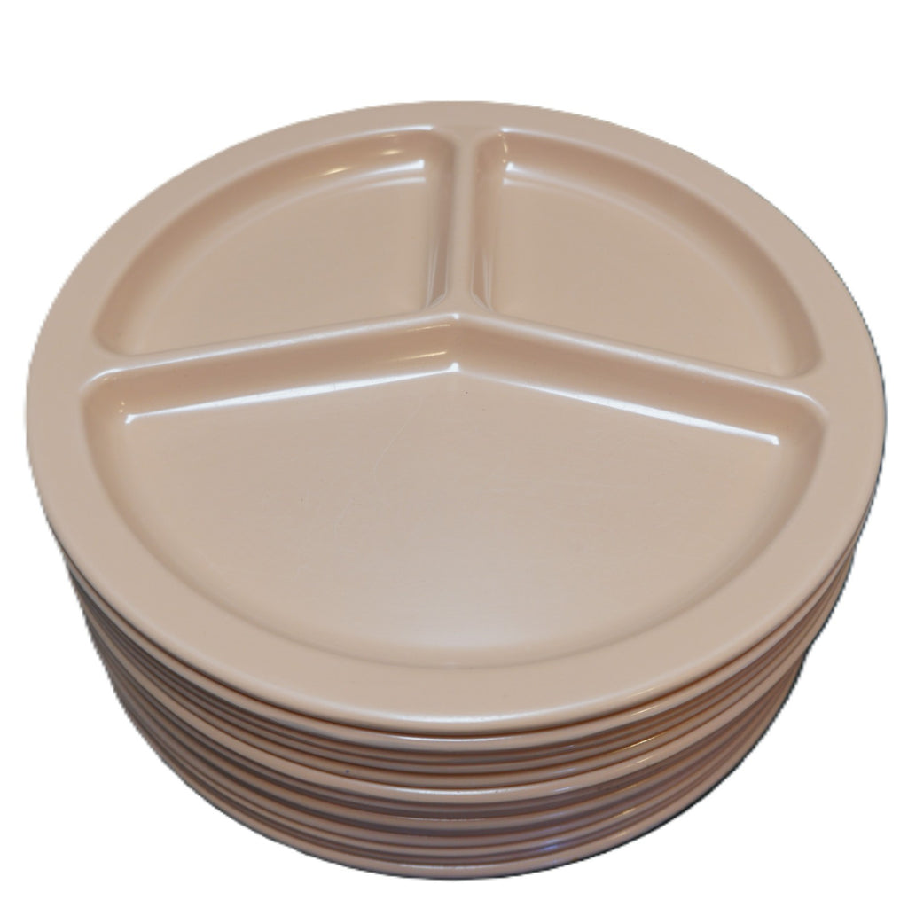 Texas Ware Peach Salmon Divided Grill Plates Melamine Plastic Set of 14