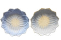 Fire King Lotus Blossom Blue Fired On Vitrock Plates Pair