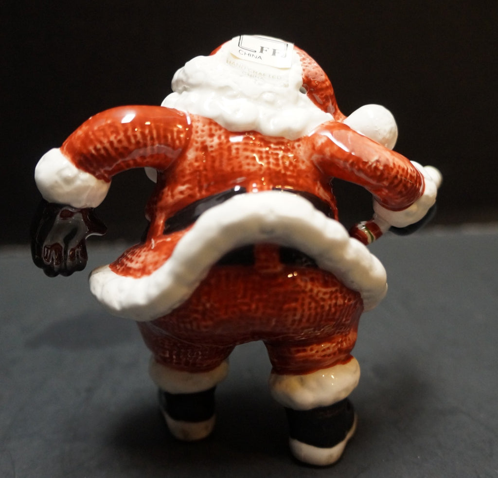 Fitz and Floyd Santa Holding Candy Cane Figurine Fine Porcelain