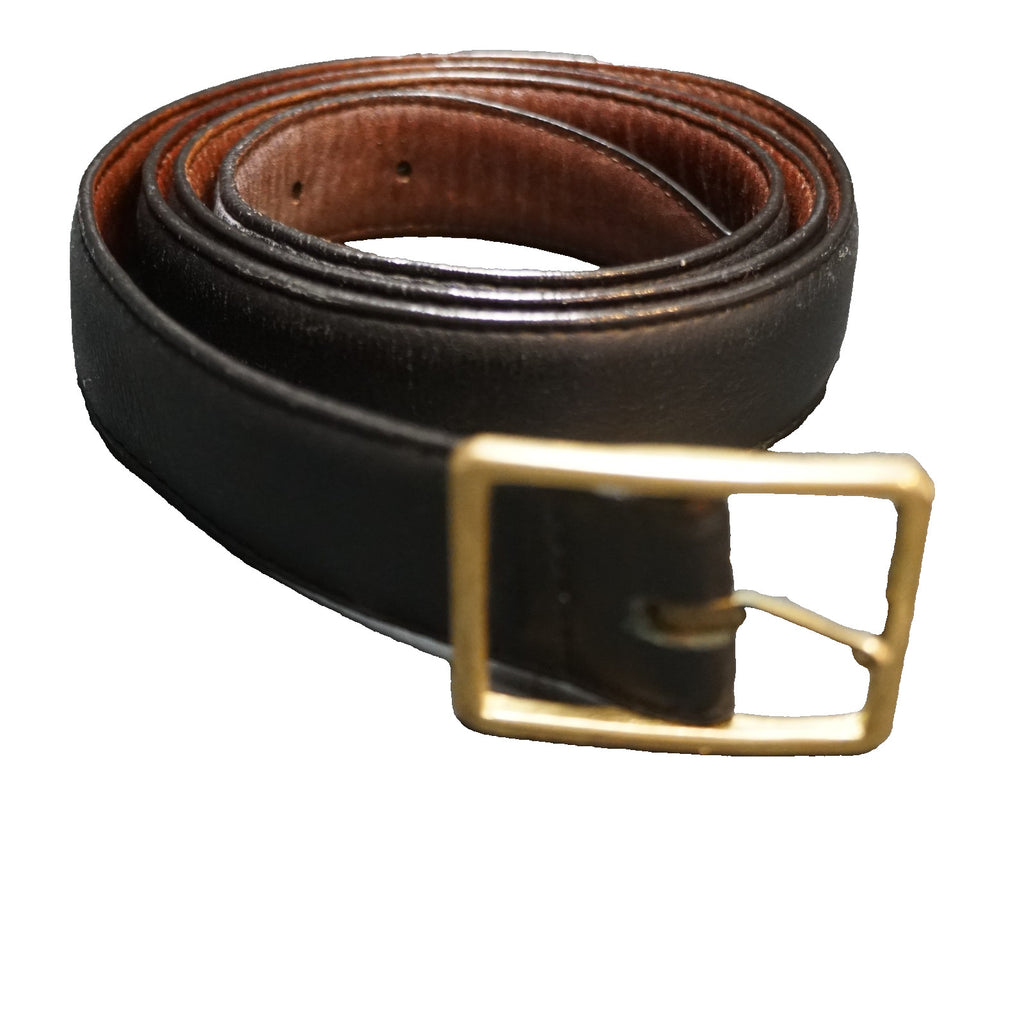 Brighton Black Brown Leather Reversible Belt Brass Buckle Size 42 Men's