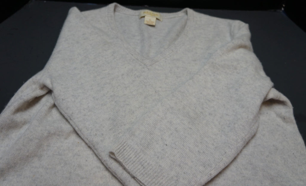Peck & Peck Cashmere Sweater Pale Grey XL Womens 2 Ply