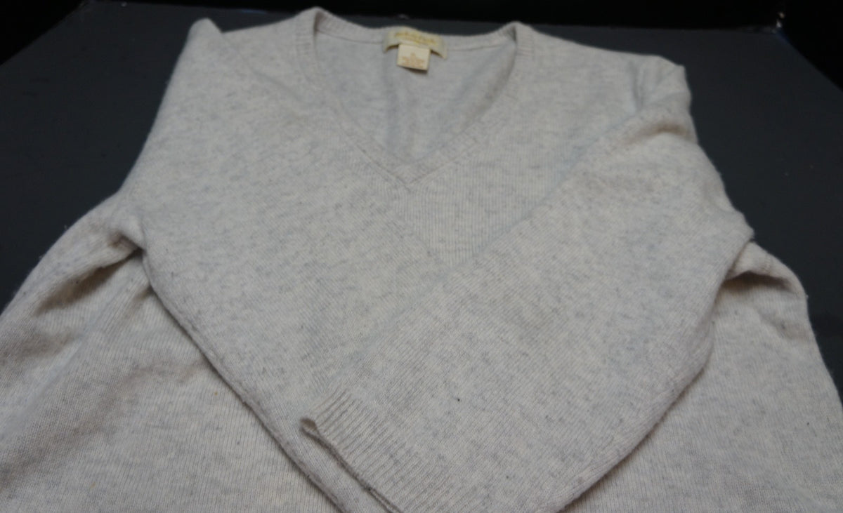 Peck & Peck Cashmere Sweater Pale Grey XL Womens 2 Ply