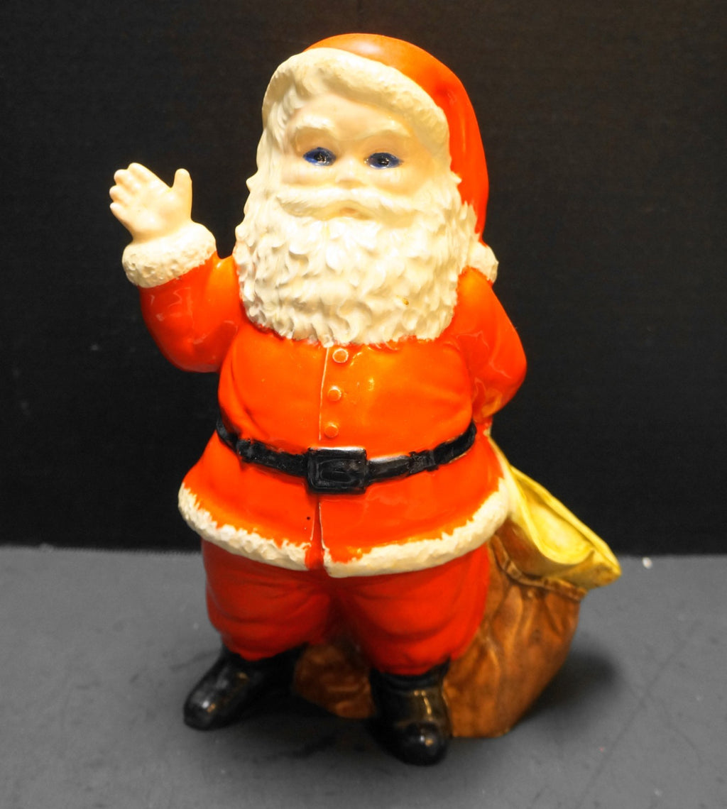 Duncan Ceramics 1970s Santa Toy Sack Hand Painted Planter Christmas Decor