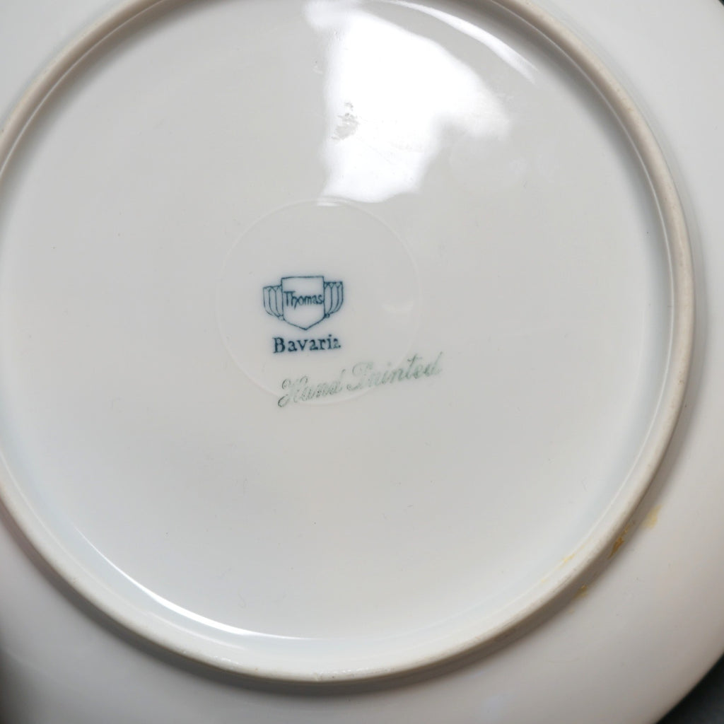 Thomas Bavaria Hand Painted Roses 8" Cabinet Plates Signed Phillips