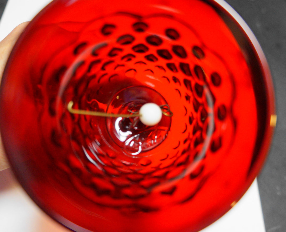 Fenton Ruby Red Hobnail Bell Signed
