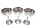Fostoria Baroque Meadow Rose Etch Champagne Coupes Tall Sherbets Set of 3